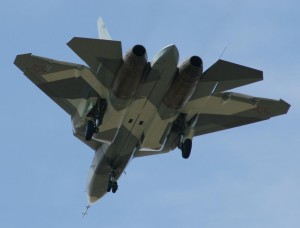 Sukhoi T-50 flight over